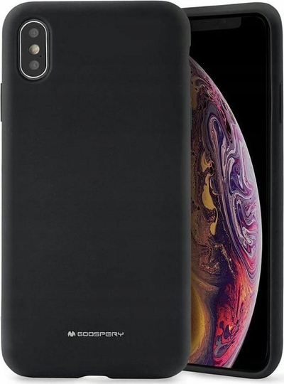 Kapak silikoni Mercury Goospery për iPhone 11 Pro, mikrofiber mrena, i zi