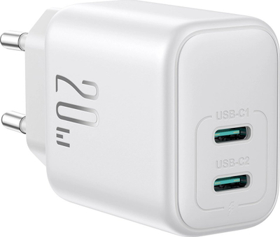 Karikues muri Joyroom JR-TCF12, 2x USB-C, 20W PD QC 3.0, i bardhë