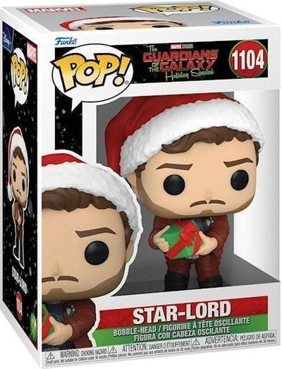 Фигурина Funko Pop Marvel Guardians of the Galaxy Holiday Star Lord, 9.5cm, повеќебојна