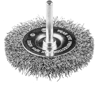 Disk furçë teli NEO INOX, 50mm, bosht 6mm, metalik