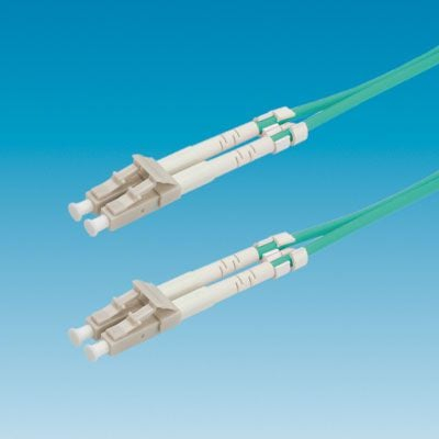 Kabllo optike Roline patchcord 50/125 LC-LC OM3, duplex, 10m, turkeze