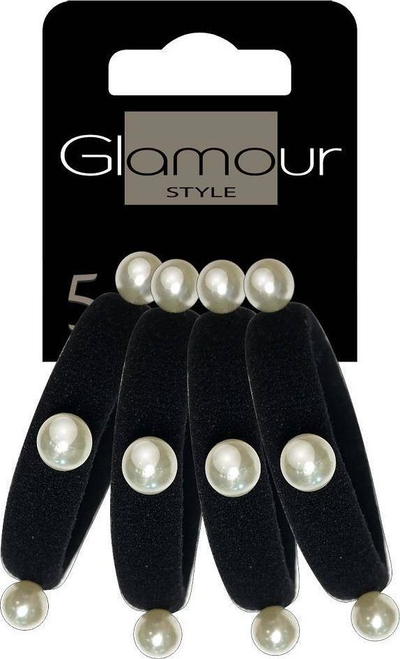 Set lidhëse flokësh Glamour, 4 copë, të zeza