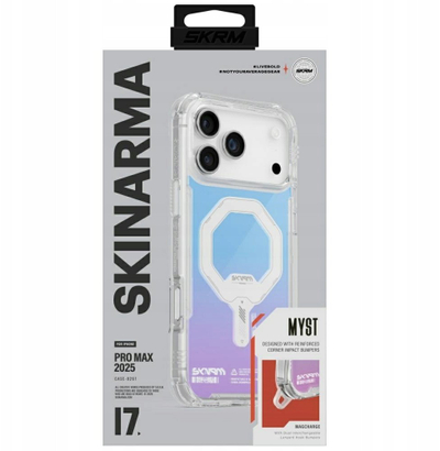 Kapak telefoni Skinarma Myst për iPhone 17 Pro Max, magnetik, hologram, transparent