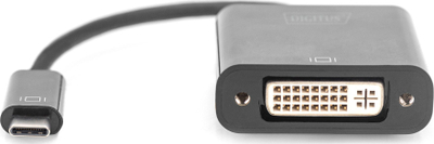 Adaptus video Digitus USB C në DVI, Full HD 1080p, i zi