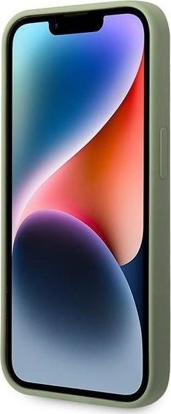 Kapak telefoni Guess GUHMP14XSBPLA për iPhone 14 Pro Max, MagSafe, silikon i fortë, jeshile khaki