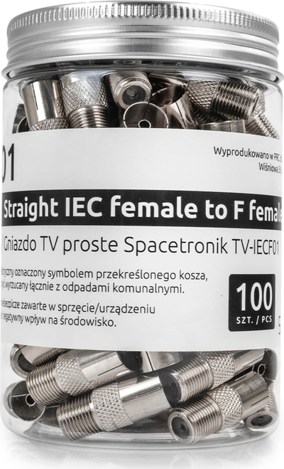 Adapter TV Spacetronik TV IECF01, F në TV, set 100 copë, argjendtë