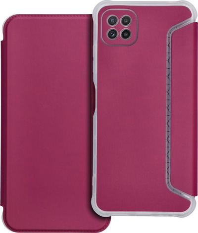Futrollë piano book për Samsung Galaxy A22 5G, PU & TPU, me kapak, ngjyrë magenta