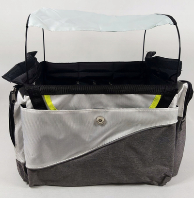 Çantë biçiklete për qen Duvo+ Bike Bag, 34x26x26cm, deri 7kg, gri me të zezë