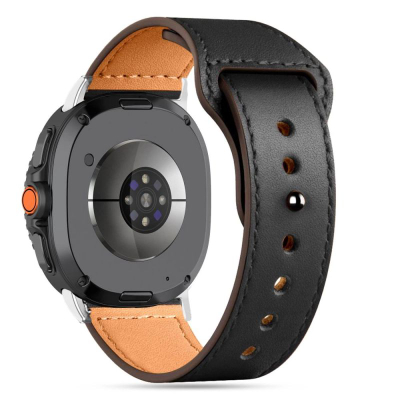 Rrip ore Tech-Protect Leatherfit për Samsung Galaxy Watch 40-46mm, lëkurë natyrale, i zi