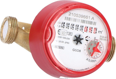 Matës uji për ujë të nxehtë BMETERS GSD8-I, 1/2", Q3 1.6 m³/h, L 110 mm