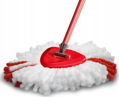 Set koka zëvendësuese mop për Vileda Easy Wring Turbo UltraSpin, 8 copë, mikrofibër, të bardha me të kuqe