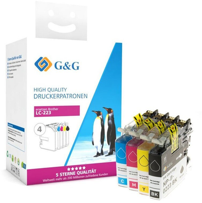 Set patronash G&amp;G XL për Brother LC-223VALP, 4 copë, kapacitet i lartë