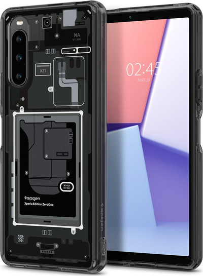 Kapak telefoni Spigen Ultra Hybrid Zero One për Sony Xperia 10 V, transparent, i zi gri