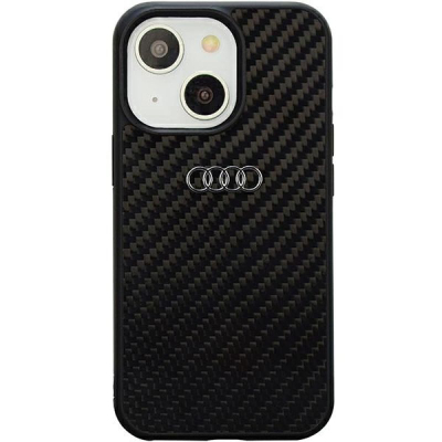 Futrollë Audi Carbon Fiber për iPhone 14 6.1", hardcase, e zezë
