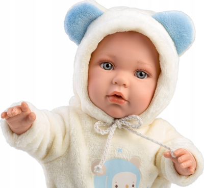 Kukull bebe Llorens Baby Enzo 14207, 42 cm, trup i butë tekstili
