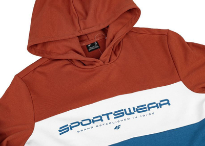 Bluza me kapuç 4F M 4FWSS24TSWSM1032, xhep kangur, pambuk, me shumë ngjyra
