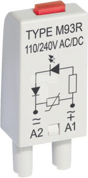 Modul sinjalizues Relpol M93G, LED jeshile, 110-230V AC/DC, gri