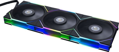 Ventilatorë kasë LIAN LI UNI TL Series, set 3x120mm, RGB, të zinj