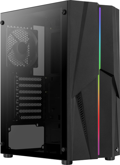 Kullë kompjuteri Aerocool Mecha ACCM-PV28013.11, xham i temperuar, RGB, e zezë