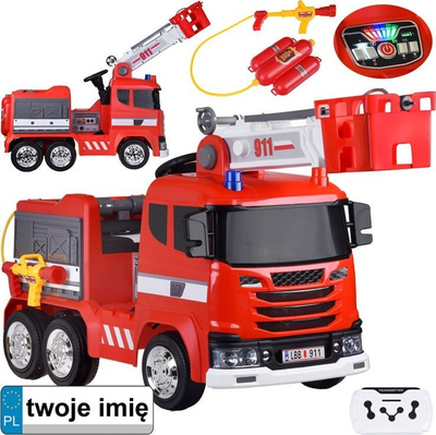 Makine elektrike zjarrfikëse Jokomisiada, 117cm, me spërkatës uji, e kuqe