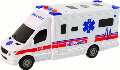 Lodër Ambulancë LEAN, drita dhe tinguj, mekanizëm me fërkim, e bardhë