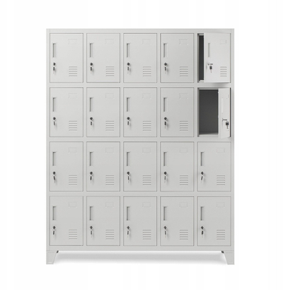 Dollap metalik magazinimi OHS ROBERT, 20 ndarje, 136x172x45 cm, gri