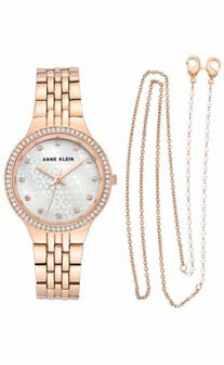 Set orë dhe qafore Anne Klein AK/3816RGST, të arta