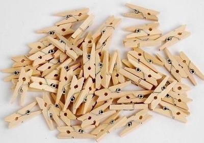 Декоративни штипки Fandy, природно дрво, мали, 50 парчиња