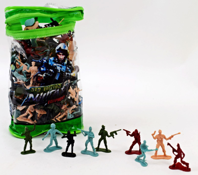 Figura ushtarake Maksik Soldier, set figurash plastike, për kalamaj, shumengjyrëshe