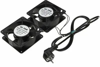 Ventilator kabineti rack A19-2W-B, 2 ventilatorë, 230V, i zi