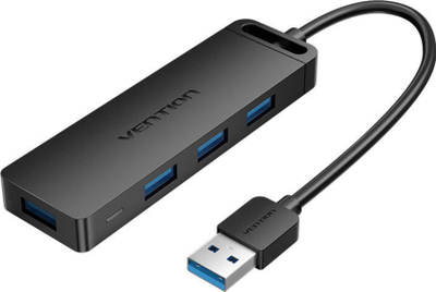 HUB USB Vention me 4 porta USB 3.0, me rrymë më vete, kabllo 1m, i zi
