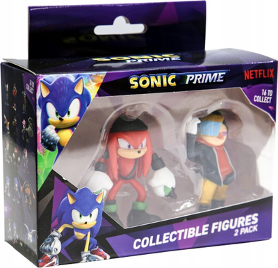 Set figurina Sonic Prime, 2 figura koleksionuese, plastikë, shumëngjyrëshe