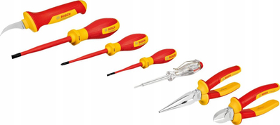 Set veglash profesionale Bosch 1600A02NG3, 7 pjesë, VDE, i kuq
