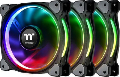 Ventilatorë PC Thermaltake Riing Plus 12, set 3x120mm, RGB LED, me hab