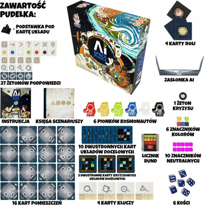 Lojë tavoline AI Space Puzzle, me bashkëpunim, me hamendje, plot me ngjyra