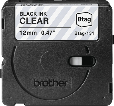 Rrip etiketash Brother BTAG-131, 12mm x 4m, shkrim i zi në transparent