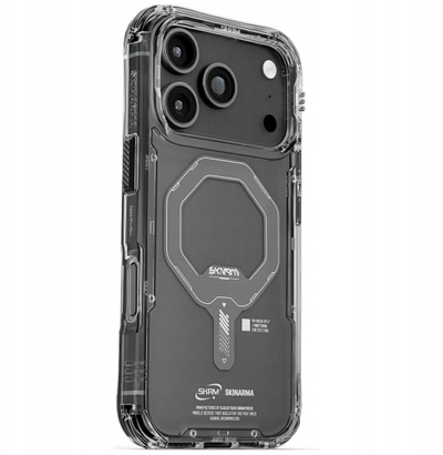 Këllëf telefoni Skinarma Saido për iPhone 17 Pro, me karikim magnetik, gri grafit