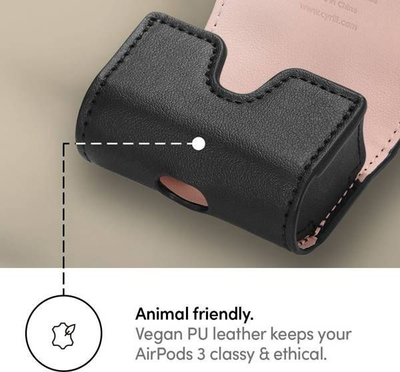 Çantë mbrojtëse Cyrill Mini Bag Classic për AirPods 3, lëkurë PU, e zezë