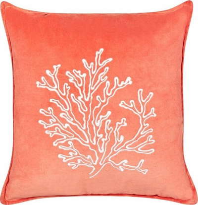 Set jastëkësh dekorativë pa markë, 45x45cm, velvet me motive koralesh, rozë