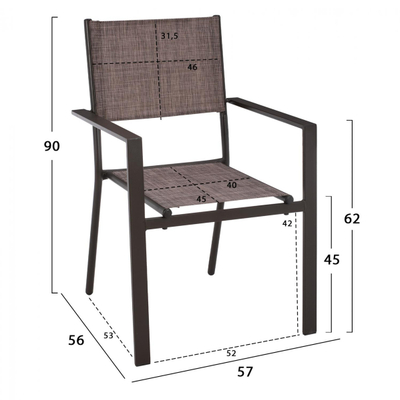 Set Tavolinë 150×90 cm + 6 karrige textilene,"HM11522.02", kaftë