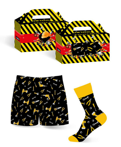 Set Evona tё brendshme + çorape, zezё/ verdhё