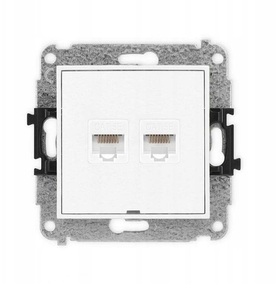 Prizë e dyfishtë kompjuterike Karlik ICON 25IGKBO-2, RJ45 cat 5e, e bardhë matt