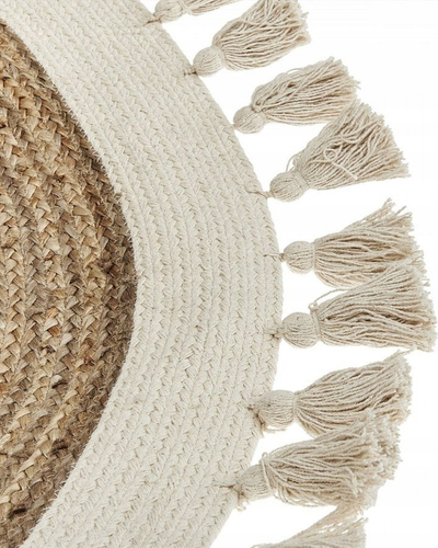 Tapet rrumbullak Beliani SAMSUN, 120 cm, jute, bezhë krem