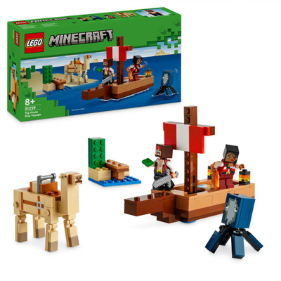 Lodër ndërtime LEGO Minecraft 21259 Pirate Ship Voyage, set piratësh, 8 vjeç, shumëngjyrëshe