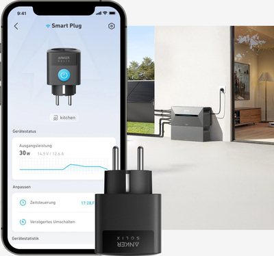 Prizë smart Anker SOLIX Smart Plug, WiFi, monitorim konsumi, e zezë