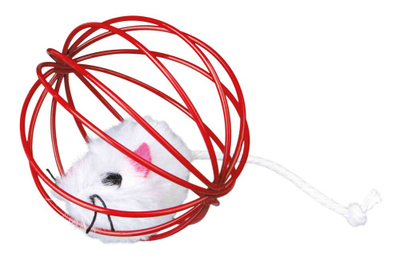 Lodër mace Trixie Wire Ball with Mouse, top teli 6 cm, me zile, ngjyra të përziera