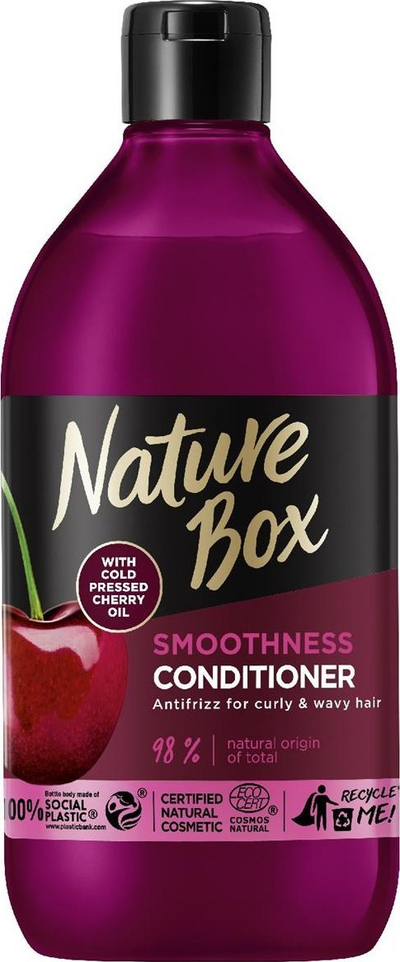 Балсам за коса Nature Box Cherry Smoothness, за кадравa и брановидна коса, 385ml