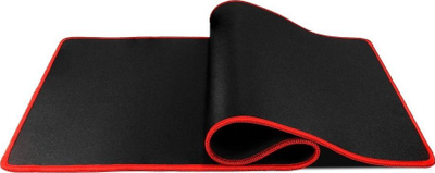 Mousepad gaming për tastierë edhe maus, 900x400x3mm, me cepa të qepur, i zi me kornizë të kuqe