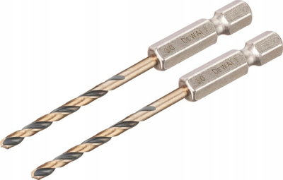 Set spiralesh metali DeWalt DT20602, 3.0mm, bisht HEX 1/4", black and gold