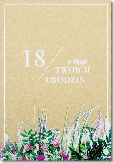 Kartë urimi për ditëlindje Occasional Card Birthday 18, format B6, me zarf, shumëngjyrëshe